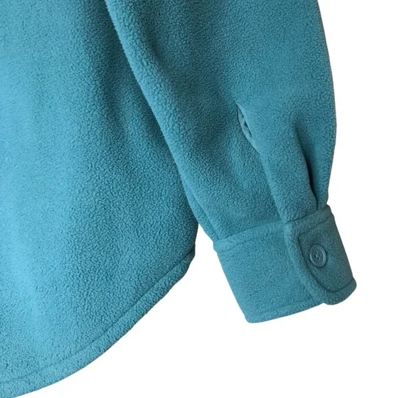 Women's XS TNA Polar Shirt Jacket Oversized Fleece Teal Button-Up Shacket Blue - Picture 11 of 12